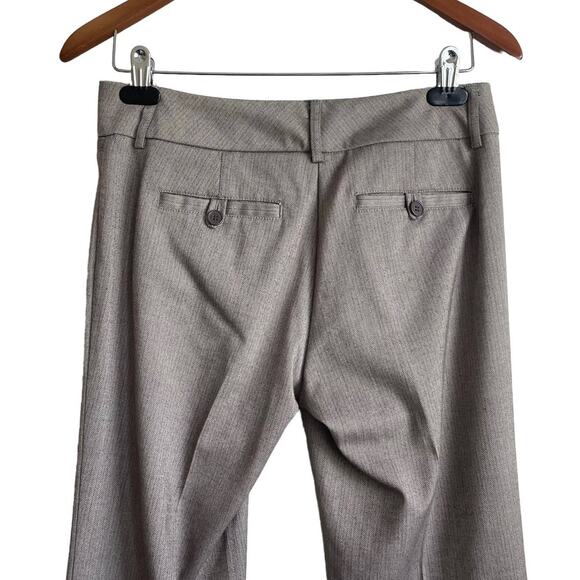 Y2K New York & Co Women Pants 2T Brown Flare Leg Pocket Gold Metallic Thread - Picture 3 of 11
